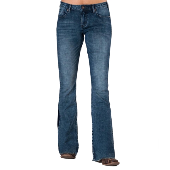 COWGIRL TUFF "Livin' On The Edge Trouser" flare stretch jeans sz 26x35L Tall - Picture 4 of 16